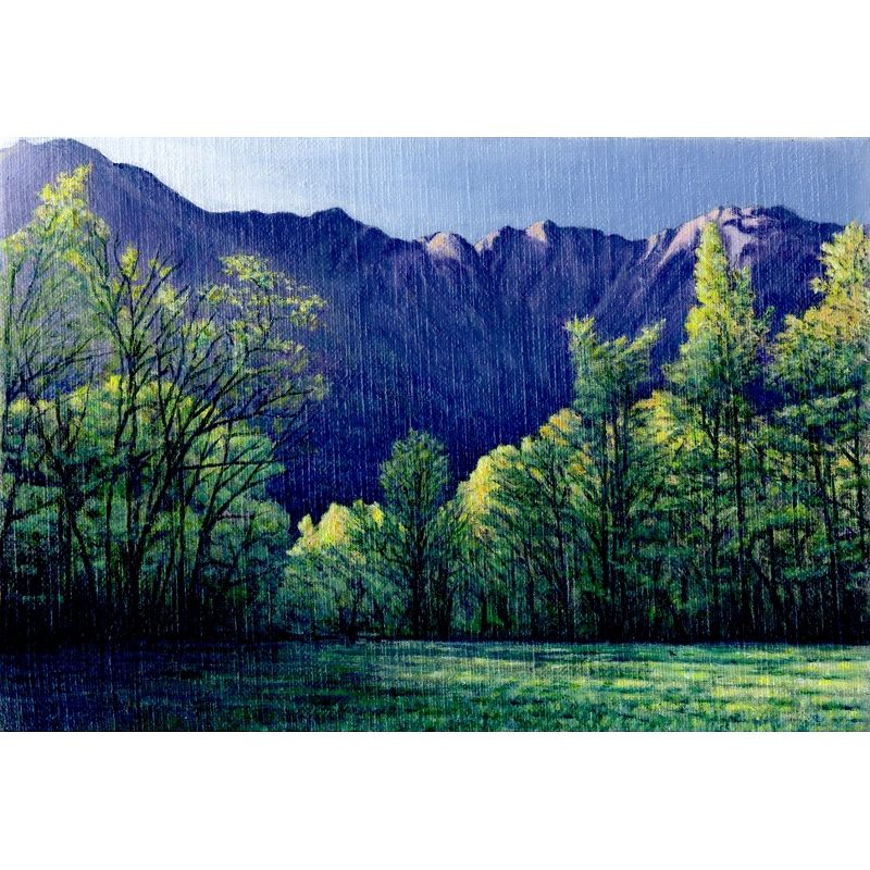 絵画　月明かりの山脈 絵画 月明かりの山脈
